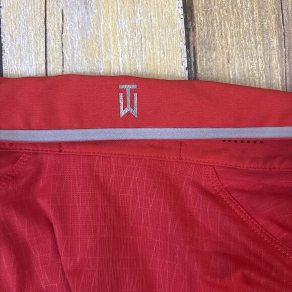 Nike Dri Fit Tiger Woods Collection Polo Shirt Snap Collar Red XXL 2XL - Picture 8 of 9